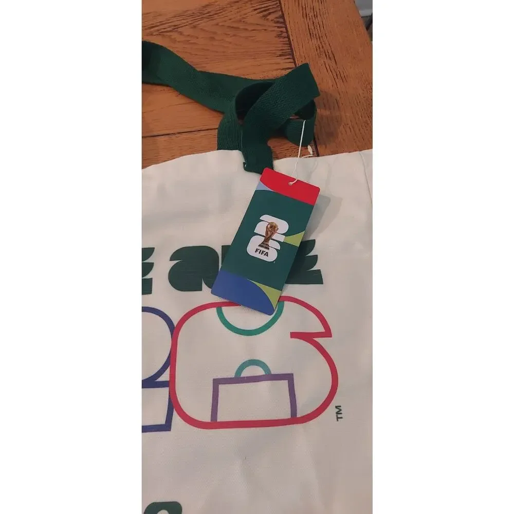 Official FIFA World Cup 2026 Tote Bag White We Are 26 Canvas Shopping Canvas